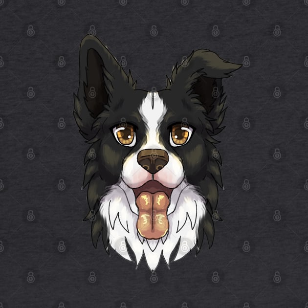 Black Border Collie by Bamsdrawz